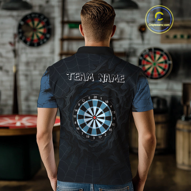 Dark Spiral Web Dartboards Men's Darts Team Shirt - Custom Name For Darts Jersey NYN0496