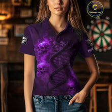 Load image into Gallery viewer, Darts - It's Is In My DNA Personalized Purple Dart Shirt For Women Skull Dartboard Dart Team Shirts NYN1126