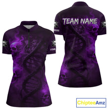 Load image into Gallery viewer, Darts - It's Is In My DNA Personalized Purple Dart Shirt For Women Skull Dartboard Dart Team Shirts NYN1126