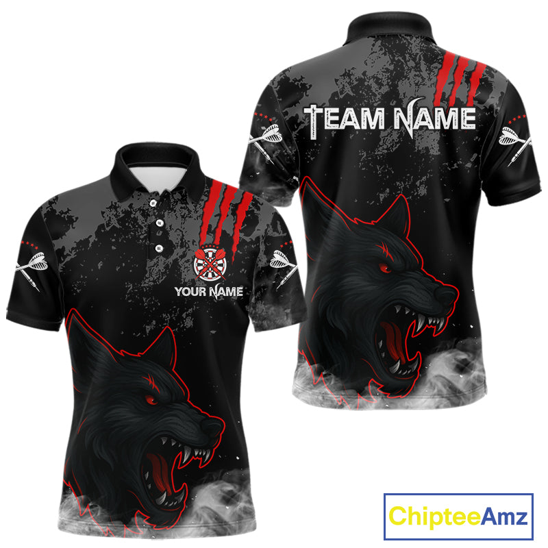 Black Darts Wolf Shirt Grunge Pattern For Men - Custom Team & Player Name NYN0353