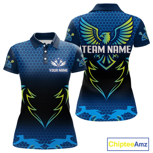 Colorful Phoenix Halftone Pattern Darts Shirt For Women - Custom Team & Player Name NYN0356