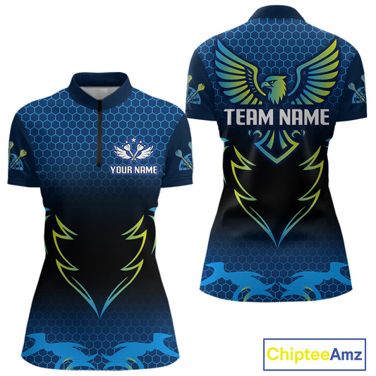 Colorful Phoenix Halftone Pattern Darts Shirt For Women - Custom Team & Player Name NYN0356