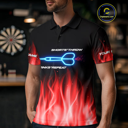 US Flag Dartboard & Dart Arrows Custom Flaming Darts Shirt For Men | Opt2 - Red NYN0677