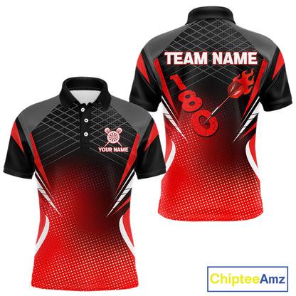 Flaming Dart Arrow In 180 Score Men's Darts Shirt - Custom Name For Dart Players NYN0421