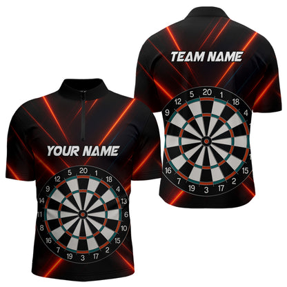 Men's Personalized Darts Shirt With Red Laser Streaks And Dual Dartboards NYN0268