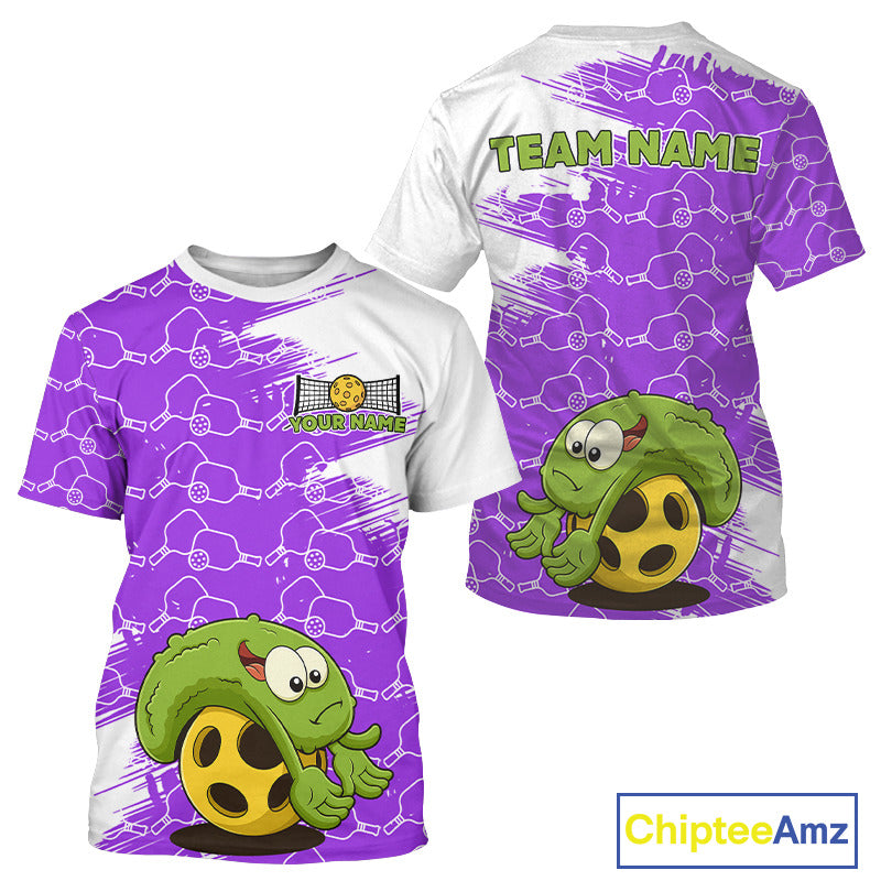 Pickle Plays Pickleball Custom Pickleball T-Shirt For Men, Pickleball Gift | Purple NYN1105