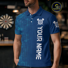 Load image into Gallery viewer, Men’s Darts Team Shirt - Navy Camo Pattern And Dartboard | Custom Name Option NYN0317