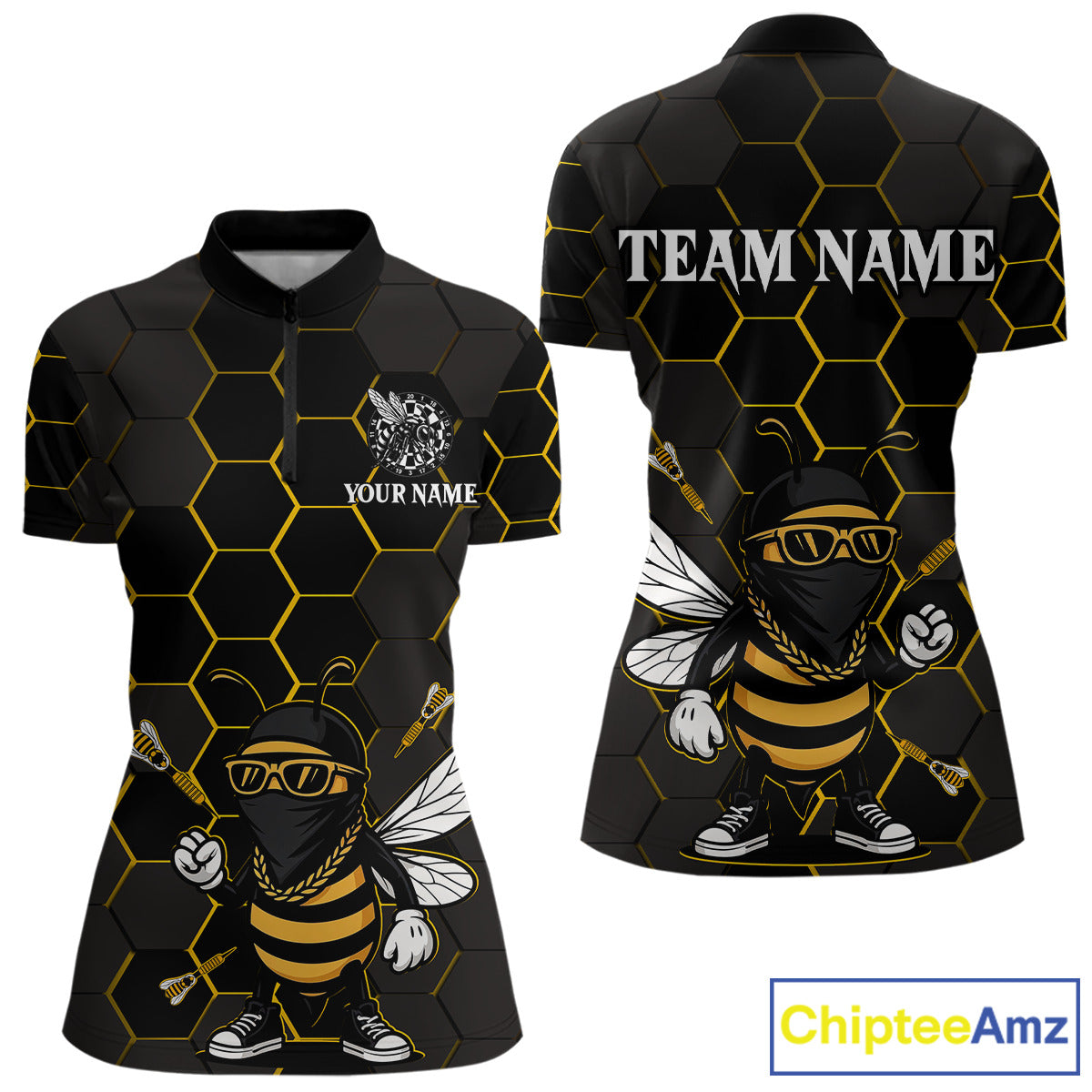 Bee Human And Dart Arrows Funny Darts Shirt For Women - Custom Name & Team Jersey NYN0669