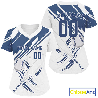 Custom Baseball Jersey For Women Personalized Blue Baseball, Baseball Shirt For Newborn NYN1130