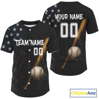 Men's Patriotic Baseball Jersey Custom Smoke US Flag Baseball, Youth Baseball Jerseys NYN1146