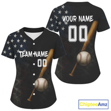 Load image into Gallery viewer, Women's Patriotic Baseball Jersey Custom Smoke US Flag Baseball, Youth Baseball Jerseys NYN1146