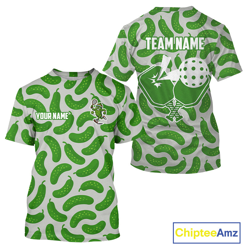 Custom Pickle Funny Pickleball T-Shirt For Men Mascot Pickle For Pickleball Lovers NYN1272