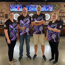 Load image into Gallery viewer, Personalized Purple Skeleton Thunder Lightning Men Dart Polo Shirt Skull Dart Jerseys NYN2119