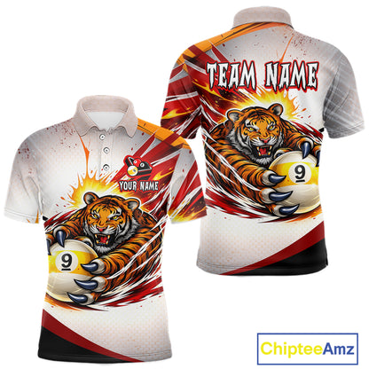 Red Thunders Tiger Claws Pool 8 Ball Billiard Shirt For Men Personalized Billiard Team Jerseys NYN2631