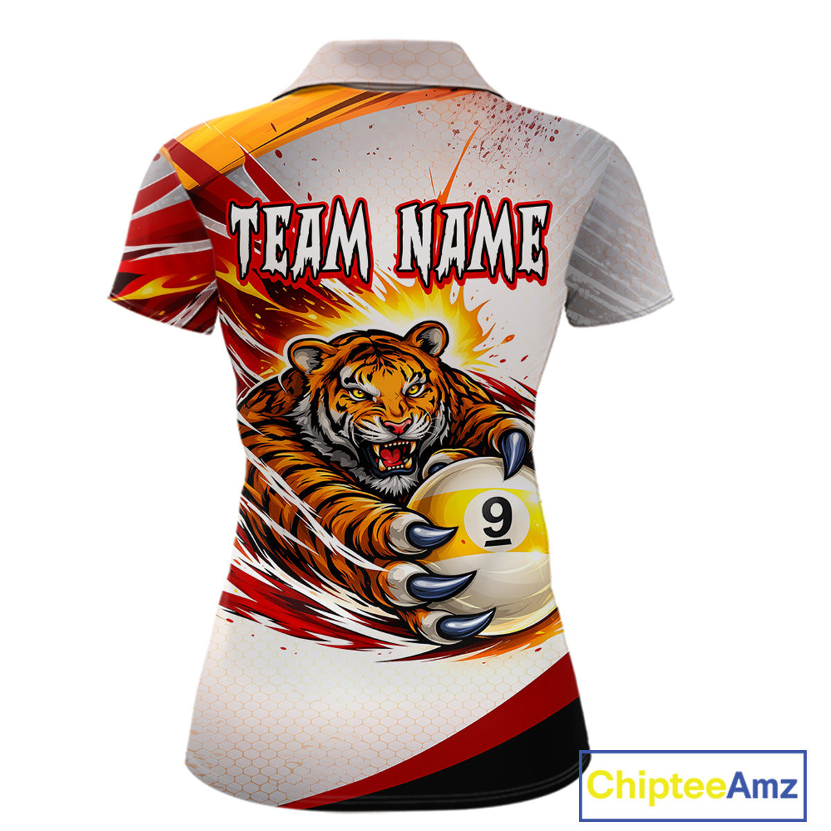 Red Thunders Tiger Claws Pool 8 Ball Billiard Shirt For Women Personalized Billiard Team Jerseys NYN2631