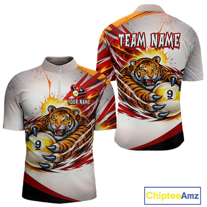 Red Thunders Tiger Claws Pool 8 Ball Billiard Shirt For Men Personalized Billiard Team Jerseys NYN2631