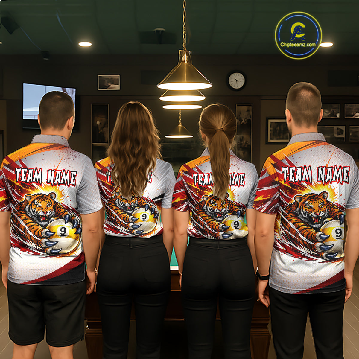 Red Thunders Tiger Claws Pool 8 Ball Billiard Shirt For Women Personalized Billiard Team Jerseys NYN2631