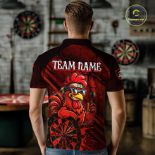Load image into Gallery viewer, Red Splatter Rooster Darts Polo &amp; 1/4-Zip Shirt For Men Custom Funny Dart Jersey For Darters NYN3005