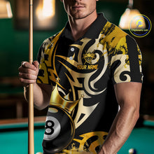 Load image into Gallery viewer, Gold Tribal Crown 8 Ball Pool Women Polo &amp; 1/4-Zip Team Shirt Custom Billiards Ball Jerseys NYN2429