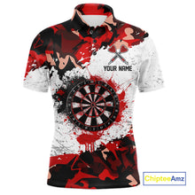 Load image into Gallery viewer, Personalized Red And White Splatter Dartboard Camouflage Darts Shirts For Men Dart Team Jerseys NYN2823