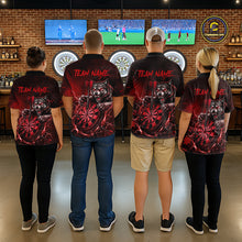 Load image into Gallery viewer, Black And Red Claws Wolfs Darts Shirt For Men Custom Thunder Lightning Team Darts Jersey NYN3039