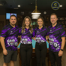 Load image into Gallery viewer, Purple Splatter Ball 8 Billiard Jerseys For Women Custom Funny Bulldog Billiard Team Jersey NYN2829