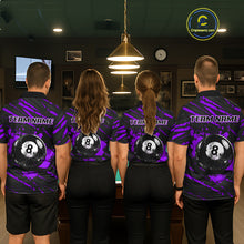 Load image into Gallery viewer, Purple Splatter Ball 8 Billiard Jerseys For Women Custom Funny Bulldog Billiard Team Jersey NYN2829