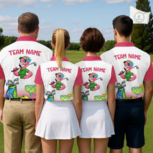 Load image into Gallery viewer, Mens Flamingo Tropical Polo Golf Shirts Custom Pink And White Ball Golf Attire For Golfers NYN3061