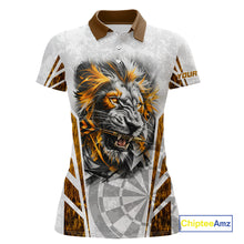 Load image into Gallery viewer, Yellow And White Grunge Tiger Dartboard Custom Women Darts Polo League Shirts Dart Jerseys NYN2839