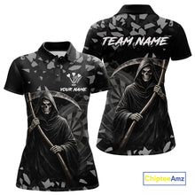 Load image into Gallery viewer, Grey Grim Reaper Smoke Dartboard Custom Grunge Women Darts Polo Shirt Darts Team Jersey NYN2718
