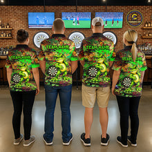 Load image into Gallery viewer, Personalized Funny Dart Shirt Cartoon Frog Dartboard Polo Quarter Zip Shirt Custom Team Shirt For Women NYN2858