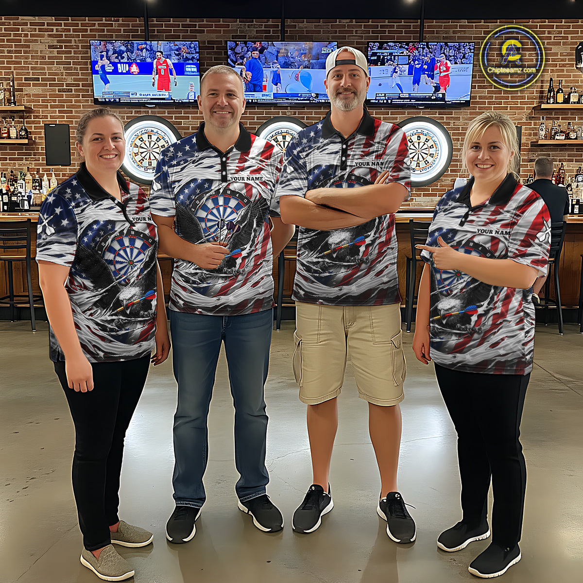 Eagle Plays Dart Arrow Freedom Patriotic Darts Quarter-zip Shirt Personalized US Flag Men Dart Jerseys NYN2519