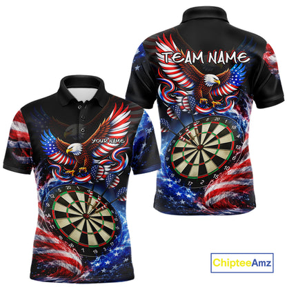 Eagle Dartboard US Flag Freedom Darts Polo Shirt Personalized Patriotic Men Dart Jerseys NYN2527