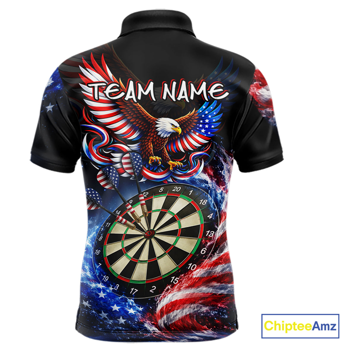 Eagle Dartboard US Flag Freedom Darts Polo Shirt Personalized Patriotic Men Dart Jerseys NYN2527