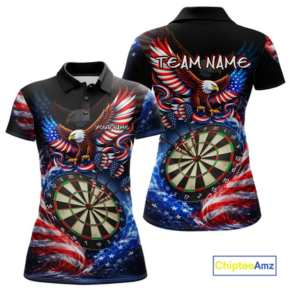 Eagle Dartboard US Flag Freedom Darts Polo Shirt Personalized Patriotic Women Dart Jerseys NYN2527