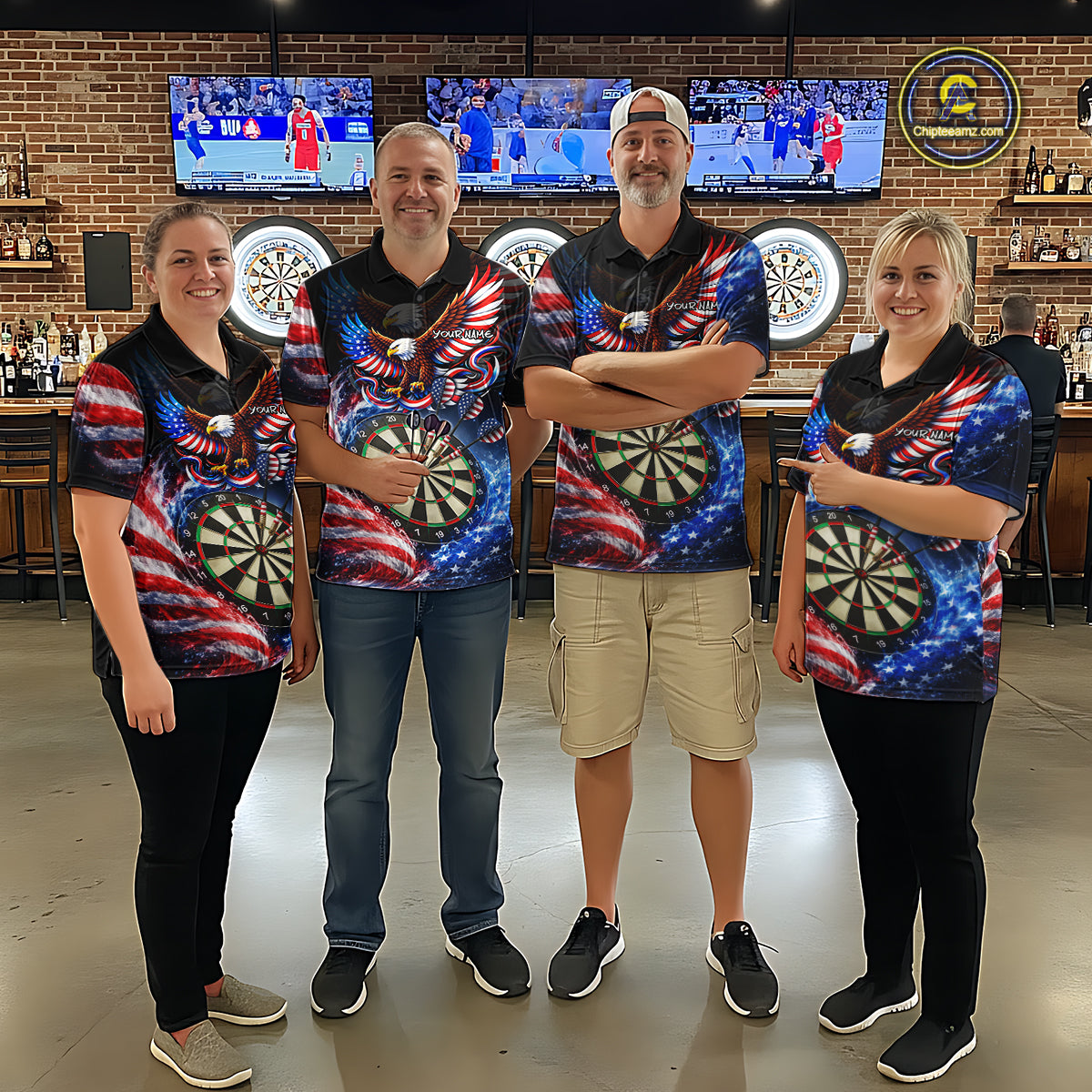 Eagle Dartboard US Flag Freedom Darts Polo Shirt Personalized Patriotic Women Dart Jerseys NYN2527