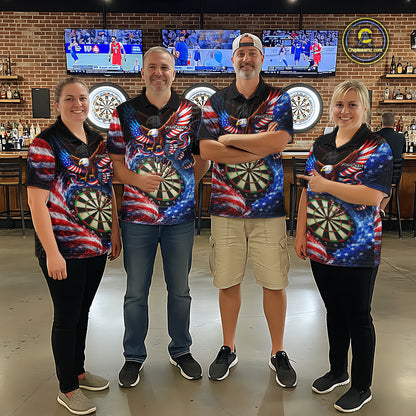 Eagle Dartboard US Flag Freedom Darts Polo Shirt Personalized Patriotic Women Dart Jerseys NYN2527