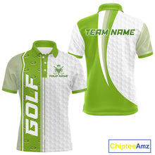 Load image into Gallery viewer, Green Golf Course Pattern Golf Polo Shirts For Men Custom Team Name White Golf Ball Jersey NYN3258