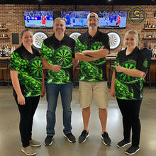 Load image into Gallery viewer, Funny Shamrock Tornado Dartboard Men Darts Quarter-Zip Shirt Custom St Patrick's Day Darts Team Jersey NYN2532