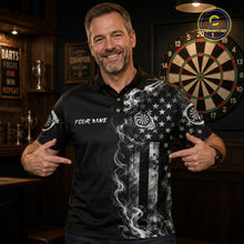 Load image into Gallery viewer, White Smokes American Flag Mens Patriotic Darts Shirt Custom Funny Skeleton Funny Dart Jerseys NYN3564