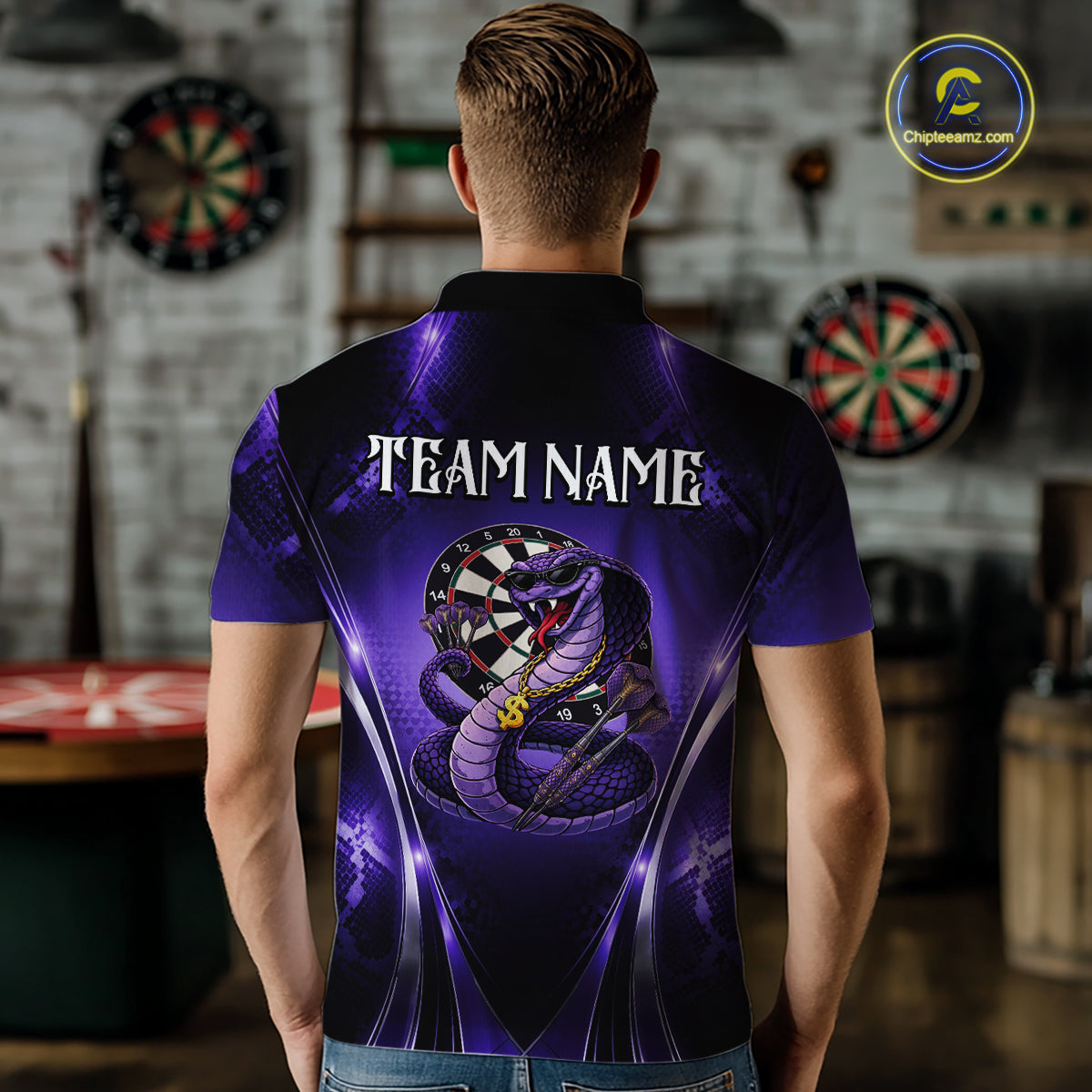 Custom Light Purple Cobra Darts Men Polo & 1/4-Zip Dart Shirt Funny Rich Cobra Outfit Dart Jerseys NYN2902