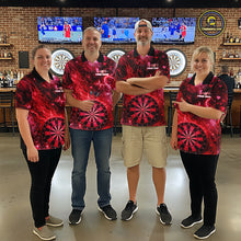 Load image into Gallery viewer, Heart Beat Red Grunge Flame Dartboard Women Darts Valentine Shirt Custom Dart 1/4-Zip Couple Gifts NYN2535