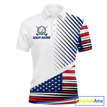 Load image into Gallery viewer, Patriotic Mens Golf Shirts Golf Clothing Custom American Flag Polo Shirt, Gifts For The Golfer NYN2932