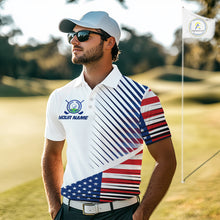 Load image into Gallery viewer, Patriotic Mens Golf Shirts Golf Clothing Custom American Flag Polo Shirt, Gifts For The Golfer NYN2932
