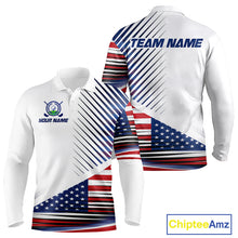 Load image into Gallery viewer, Patriotic Mens Golf Shirts Golf Clothing Custom American Flag Polo Shirt, Gifts For The Golfer NYN2932