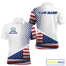 Load image into Gallery viewer, Patriotic Mens Golf Shirts Golf Clothing Custom American Flag Polo Shirt, Gifts For The Golfer NYN2932