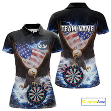 Load image into Gallery viewer, US Flag Smoke Eagle Lightning Dartboard Women Darts Shirt Personalized Patriotic Dart Polo Jerseys NYN2575
