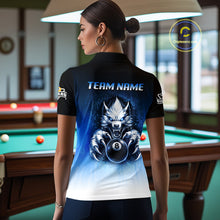 Load image into Gallery viewer, Blue Grunge Claws Wolf 8 Ball Pool Women Billiard Polo &amp; 1/4-Zip Shirt Personalized Billiard Team Names NYN2737
