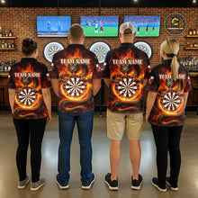 Load image into Gallery viewer, Personalized Red Flaming Dragon Dartboard Women Darts 1/4-Zip Shirt Custom Darts Team Jerseys NYN2582