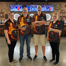 Load image into Gallery viewer, Grim Reaper Red Flaming Dartboard Men Darts Polo Shirt Personalized Grunge Darts Team Jerseys NYN2600